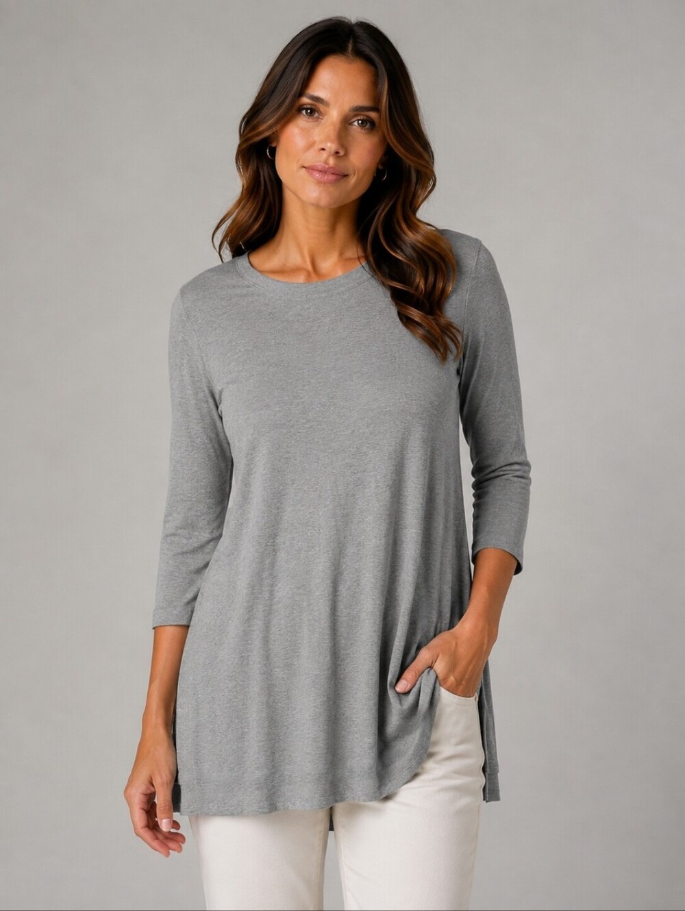 Premise Studio Women's Gray Long Sleeve Tunic